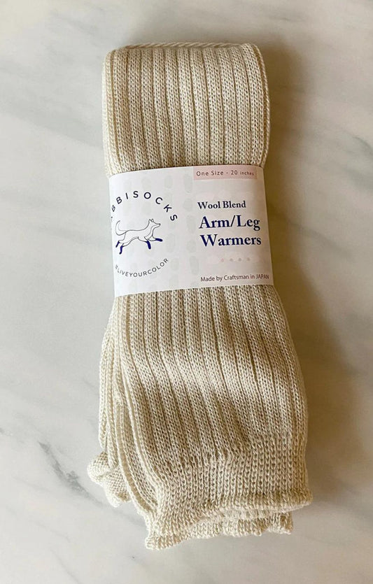 TABBISOCKS brand Wool Blend Arm Warmers in ivory color