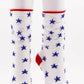 TABBISOCKS brand American Star Tulle Sheer Socks in CLEAR BLUE SPARKLE color with red point color