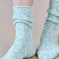 TABBISOCKS brand Organic Cotton Slub Crew Socks in Turquoise