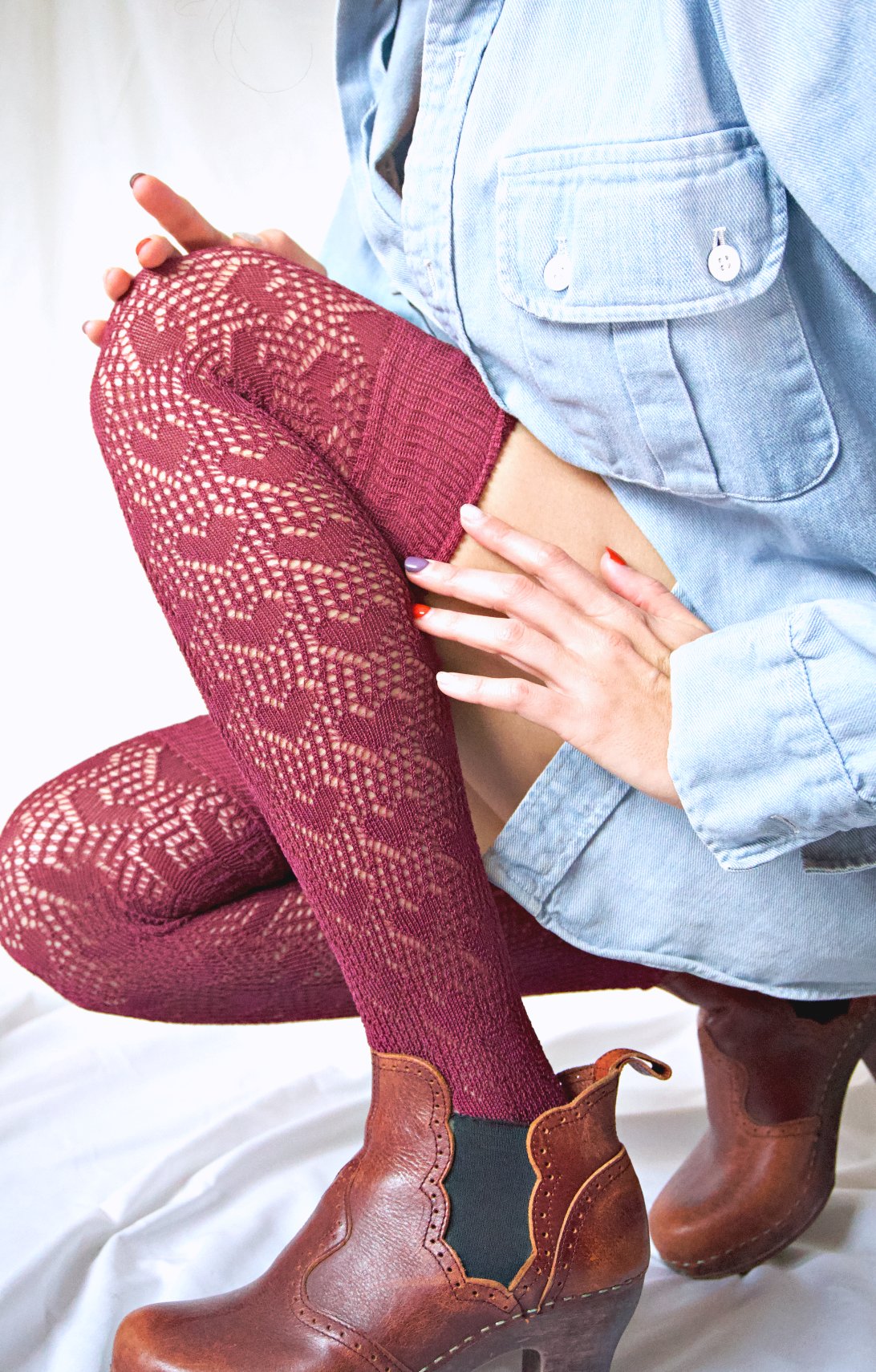 Crochet Socks | Heart Croched Over The Knee Socks – Tabbisocks