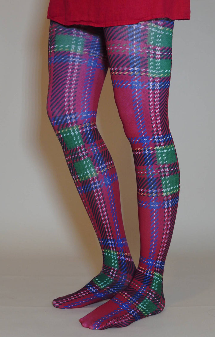 Pop Plaid Printed Tights