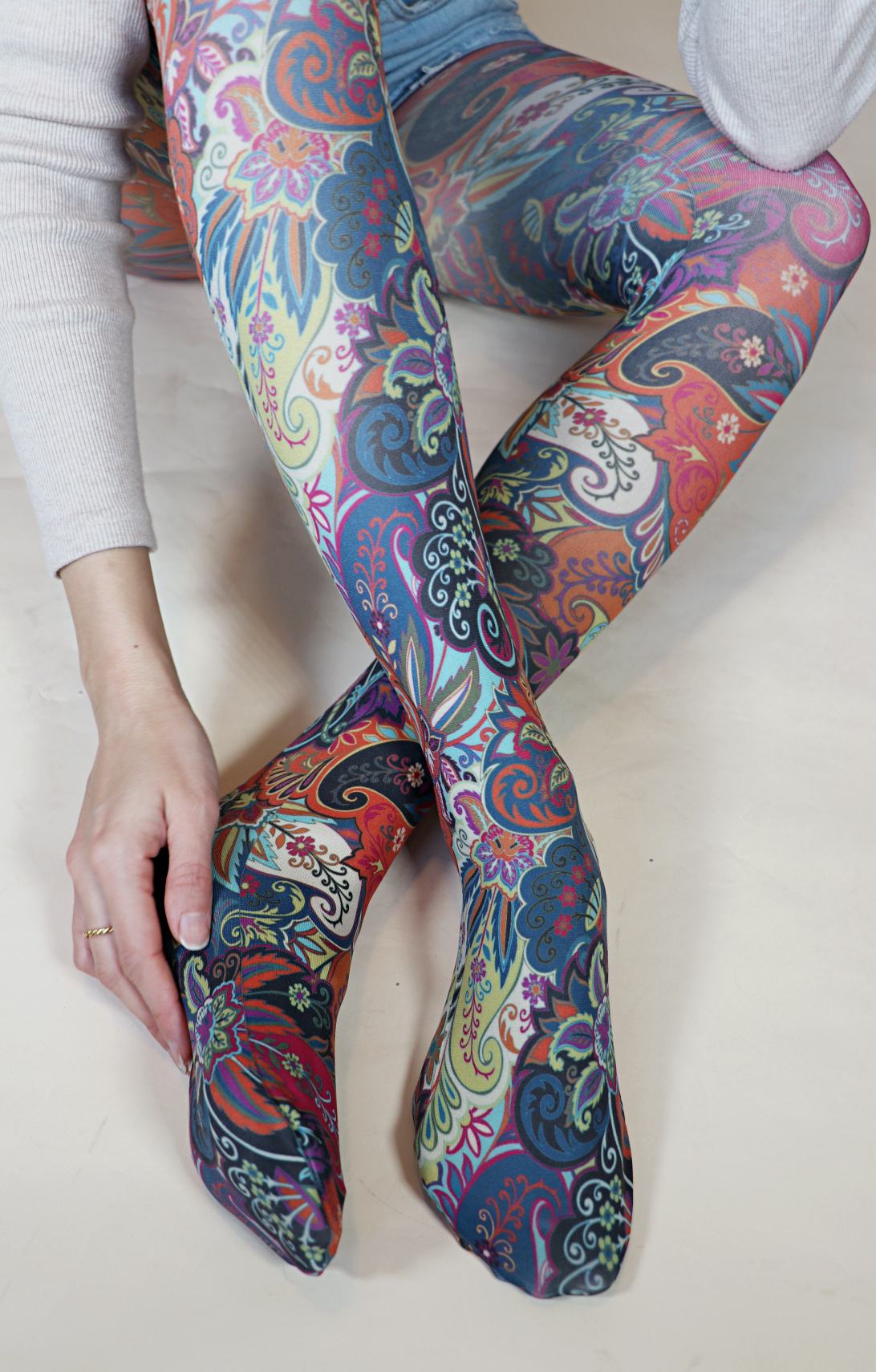 Paisley Chic Patterned Tights for Women -  New Zealand