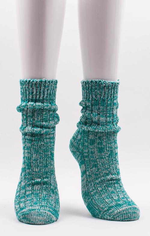 TABBISOCKS brand Organic Hemp Ribbed Socks in greenish EMERALD color