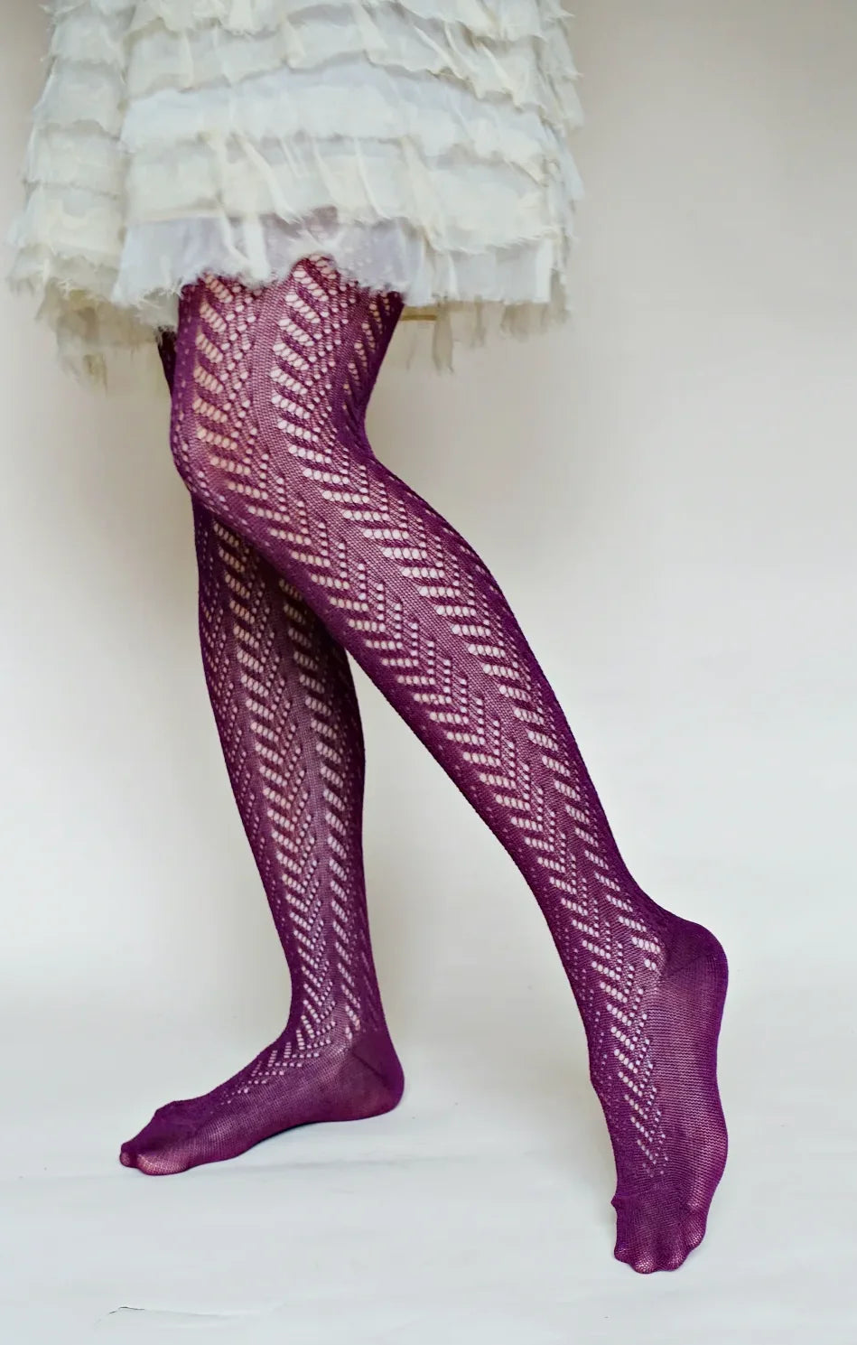 Chevron Pattern Crochet Tights