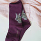 Wine Red Colored socks with bunny