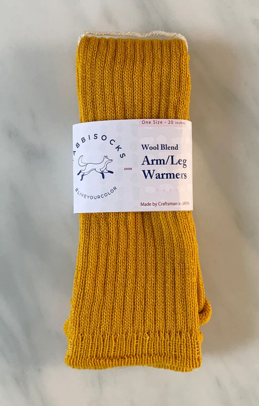TABBISOCKS brand Wool Blend Arm Warmers in Mustard color