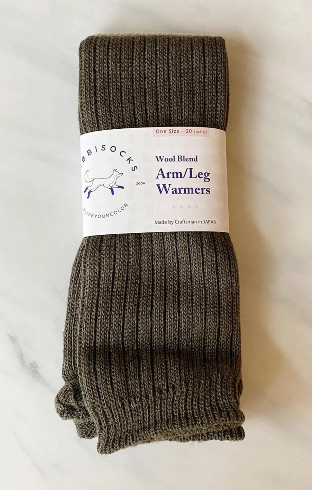 TABBISOCKS brand Wool Blend Arm Warmers in Olive