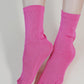 TABBISOCKS brand Washable 100% Finest Silk Toe Liner Socks in Pink