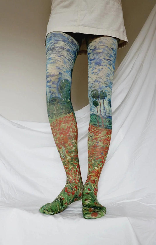 TABBISOCKS brand Van Gogh Collection with designs of Poppy field's works, overall green and blue